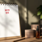 Calendar page marked 12 November beside hemp-derived product containers on a workbench